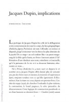 Jacques dupin, implications