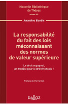 La responsabilité du fait des lois méconnaissant des normes de valeur supérieure - vol 151
