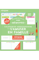 Mémopad calendrier hebdomadaire bloc aimanté 2026 pour s'amuser en famille, sept. 2025-août 2026