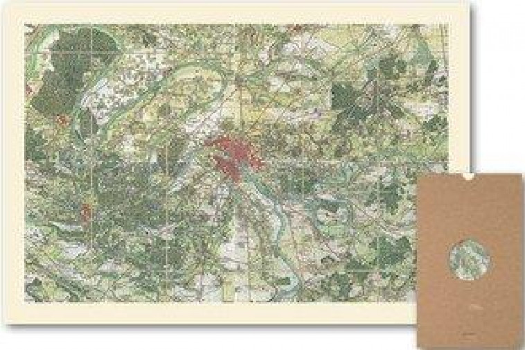 CARTE GEOGRAPHIE NOSTALGIQUE : AUTOUR DE PARIS - COUTANS/PICQUET - RELIEFS
