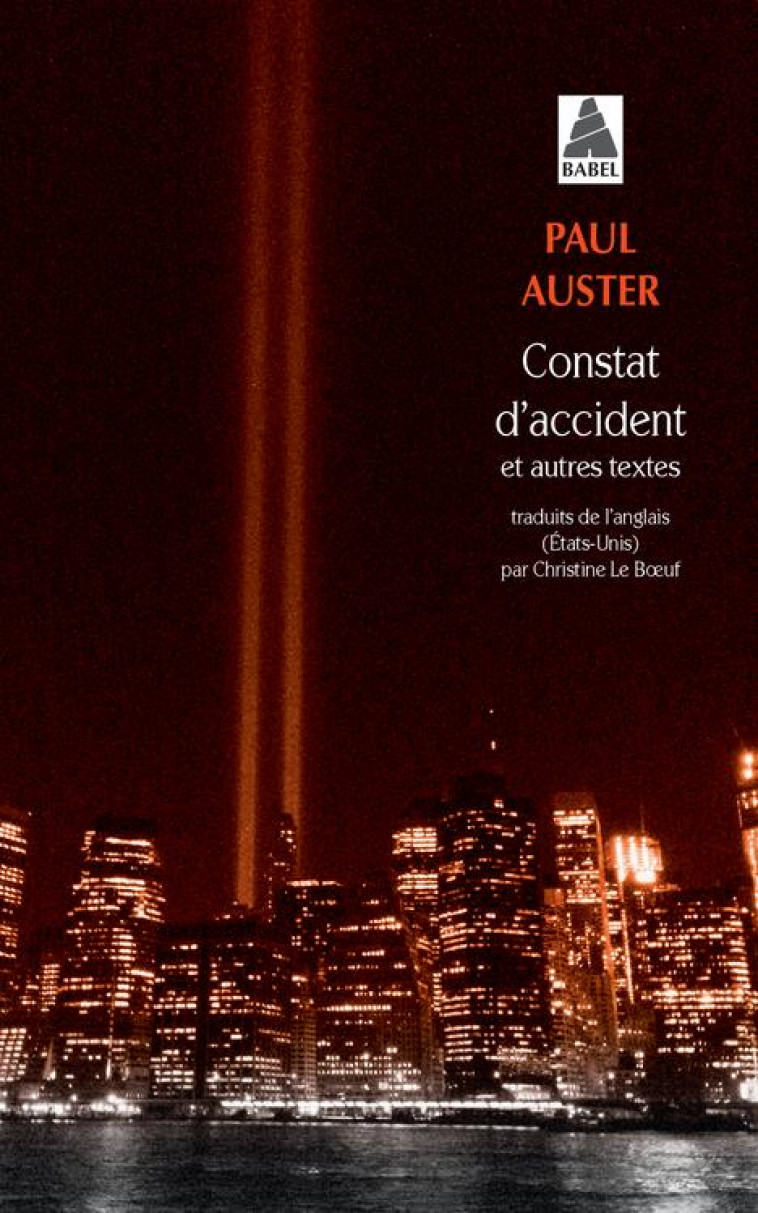 CONSTAT D'ACCIDENT - AUSTER PAUL - ACTES SUD