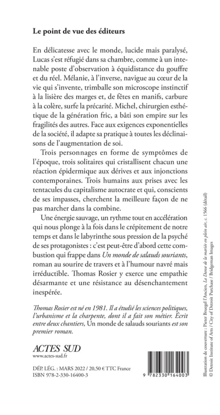 Un monde de salauds souriants - Thomas Rosier - ACTES SUD