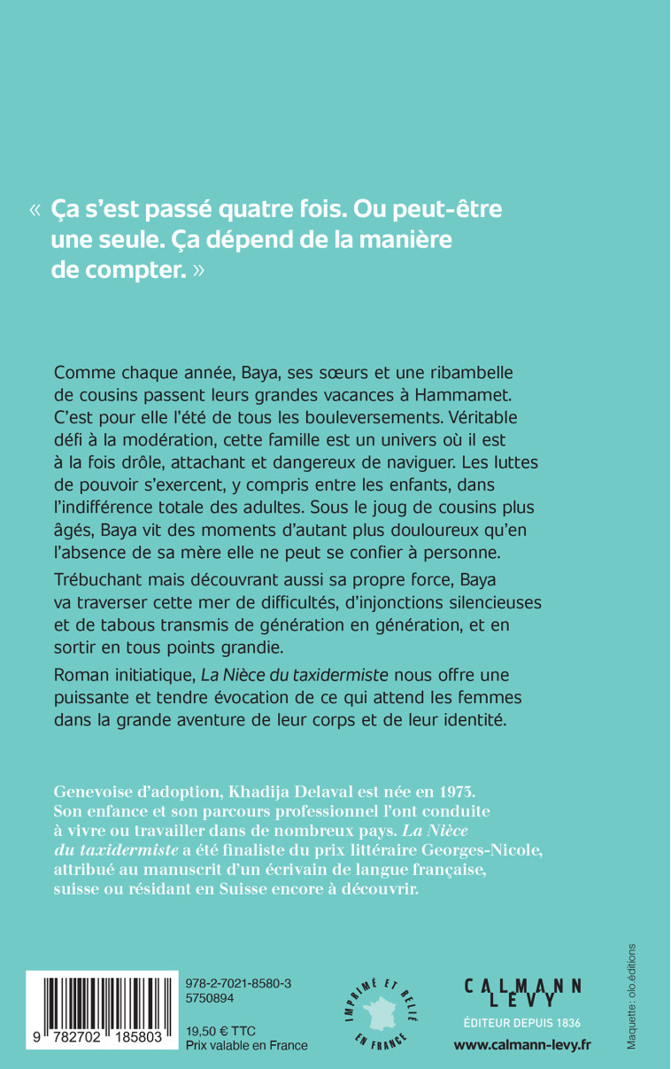 La nièce du taxidermiste - Khadija Delaval - CALMANN-LEVY