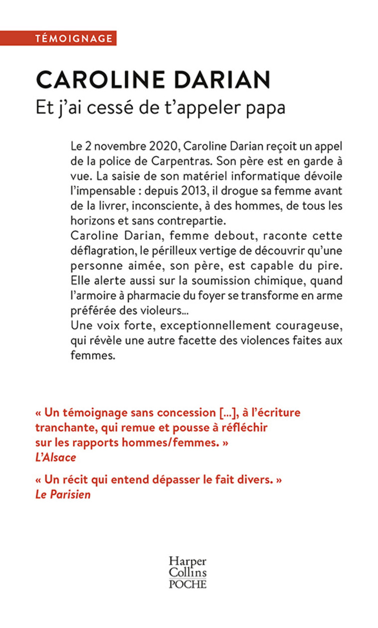 Et j'ai cessé de t'appeler papa - Caroline Darian - HARPERCOLLINS