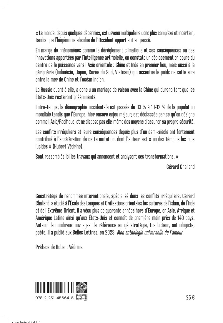 Le Grand Tournant géopolitique - Gérard Chaliand, Hubert Védrine, Gérard Chaliand, Hubert Védrine - BELLES LETTRES