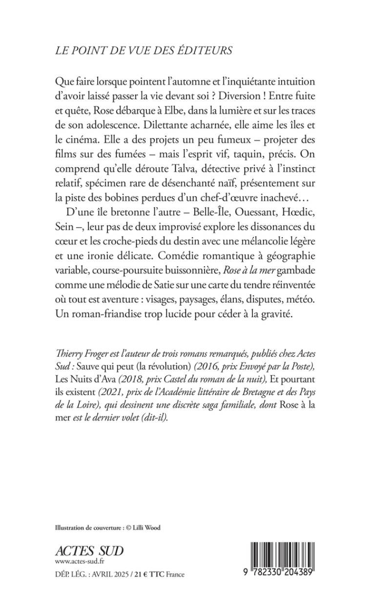 Rose à la mer - Thierry Froger, Thierry Froger - ACTES SUD