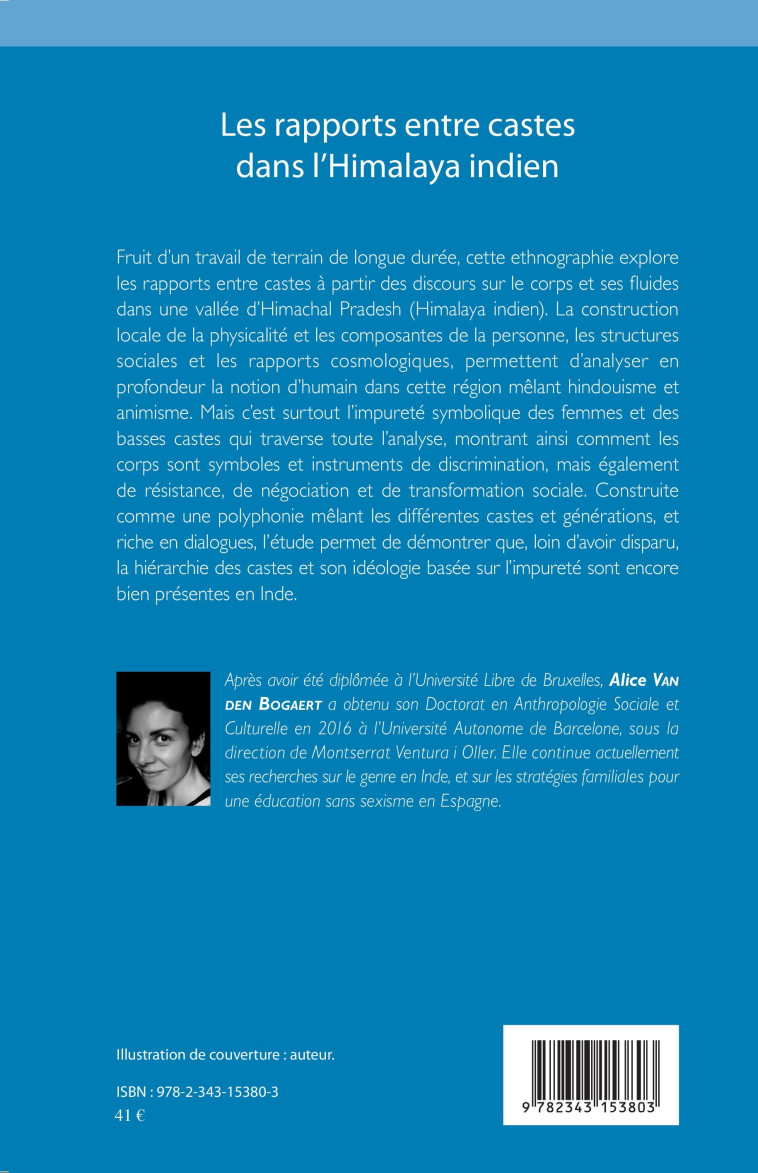 Les rapports entre castes dans l'Himalaya indien - Alice Van den Bogaert - L'HARMATTAN