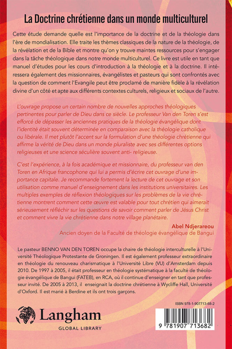 La doctrine chrétienne dans un monde multiculturel - Benno VAN DEN TOREN, Benno VAN DEN TOREN - LANGHAM PARTNER