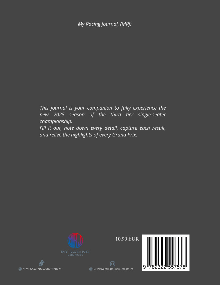 My Racing Journal 2025: Your 2025 season journal to fill -  MY RACING JOURNAL MRJ, MRJ My Racing Journal - BOOKS ON DEMAND