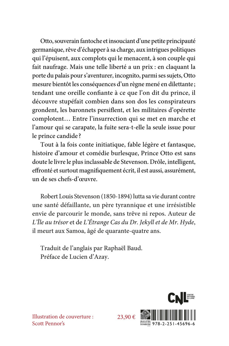Prince Otto - Robert Louis Stevenson, Raphaël Baud - BELLES LETTRES