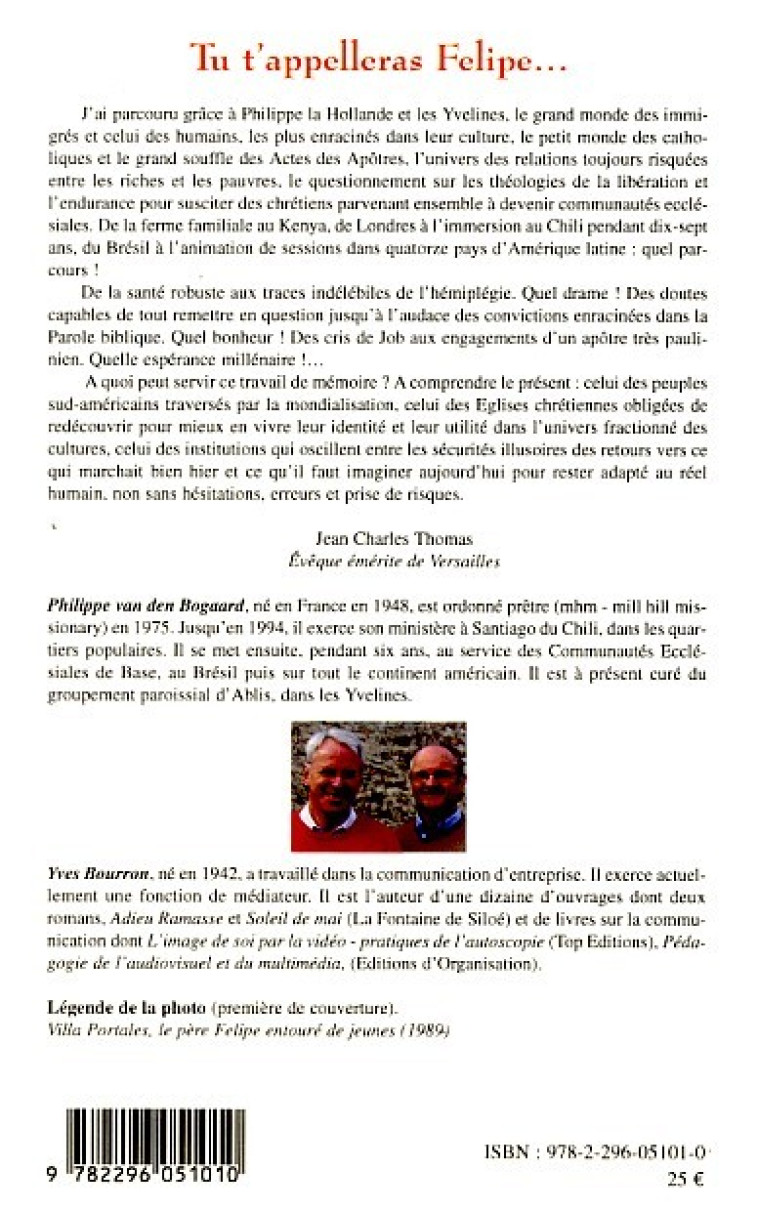 Tu t'appelleras Felipe - Yves Bourron, Philippe Van Den Bogaard,  BOURRON YVES - L'HARMATTAN