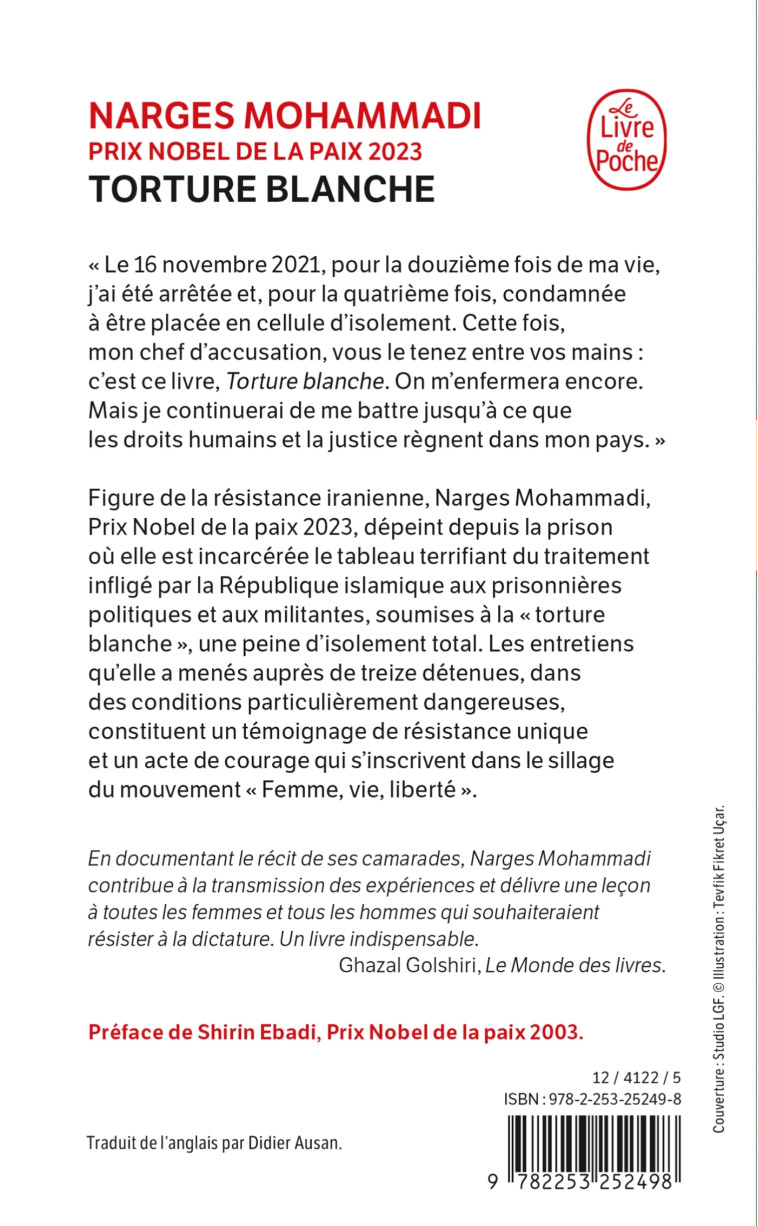 Torture blanche - Narges Mohammadi - LGF