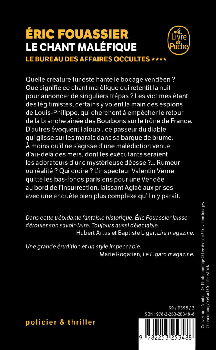 Le Chant maléfique (Le Bureau des affaires occultes, Tome 4) - Eric Fouassier - LGF